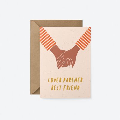 Partenaire amoureux meilleur ami - Carte de voeux Amour