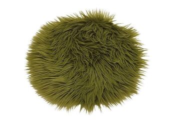 Housse de siège en fausse fourrure, vert Matcha Ø34cm 1