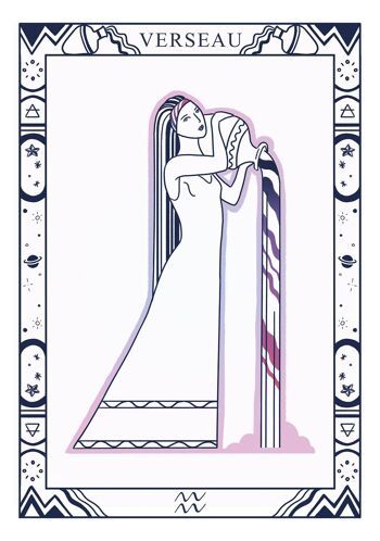 Affiche signe astrologique Verseau format A5 2