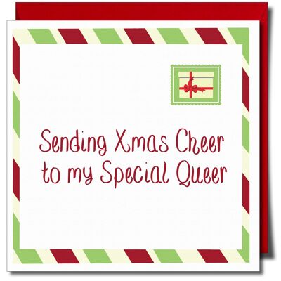 Ich sende Weihnachtsfreude an meinen besonderen Queer. Weihnachtskarte.