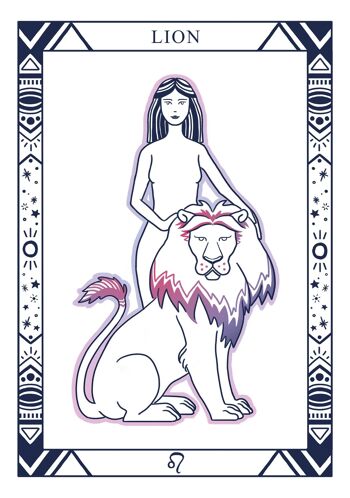 Affiche signe astrologique Lion format A5 2