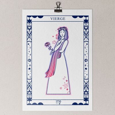 Cartel signo astrológico Virgo formato A5