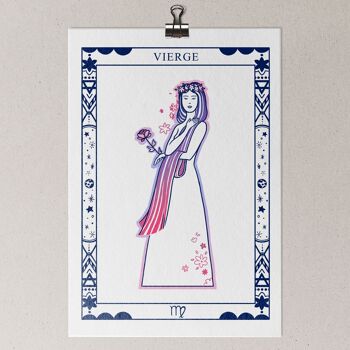 Affiche signe astrologique Vierge format A5 1