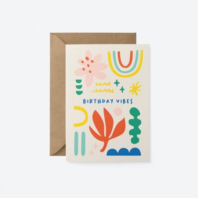 Vibraciones de cumpleaños - Tarjeta de felicitación