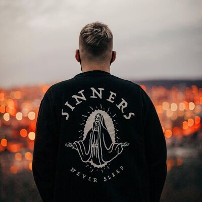 Sinners Never Sleep - Maglione girocollo ispirato alle alternative, allo skateboard e ai tatuaggi