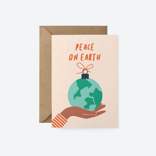 Peace on Earth - Christmas card - Seasonal Greeting Card - Holiday Card