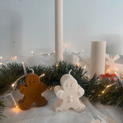 Mr gingerbread color of your choice Christmas candle