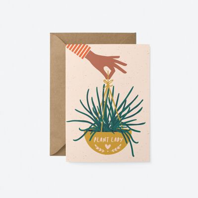 Pflanzendame – Grußkarte für ein neues Zuhause