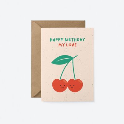 Feliz cumpleaños mi amor - Tarjeta de felicitación de cumpleaños