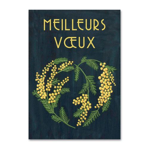 Carte Meilleurs Vœux Mimosa