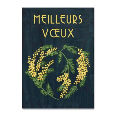 Carte Meilleurs Vœux Mimosa