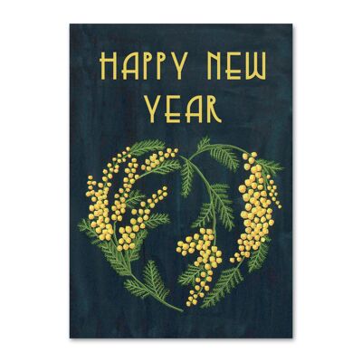 Feliz año nuevo tarjeta Mimosa