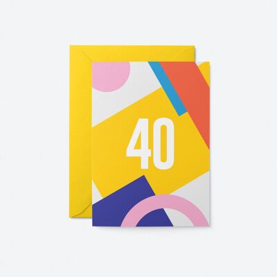 40. Geburtstag - Grußkarte