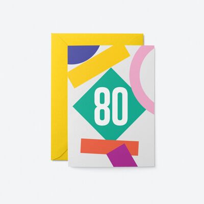 80 cumpleaños - Tarjeta de felicitación