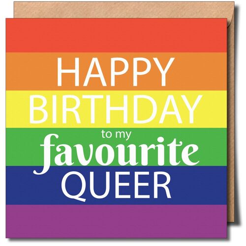 Happy Birthday to my Favourite Queer Birthday Card. Queer Card.