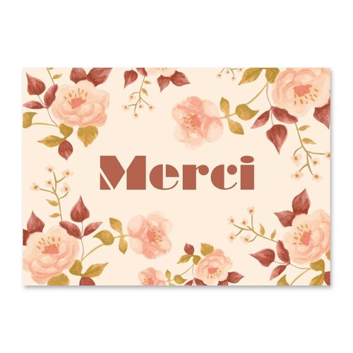 Carte Merci Roses - rose nude