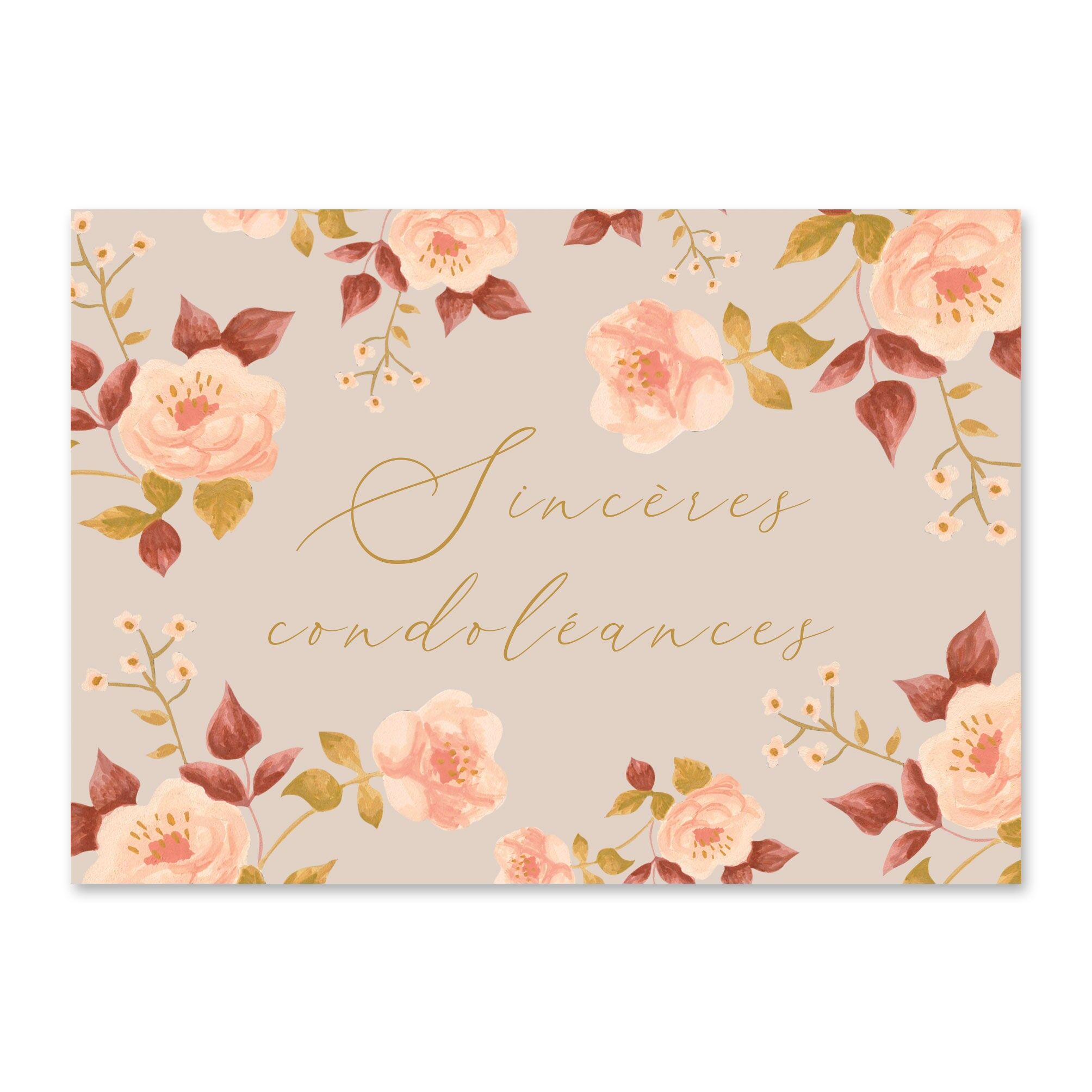 Carte de condoléances Roses