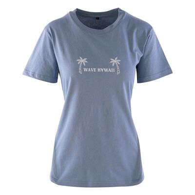 WAVE HAWAII Camiseta Waimea Mujer, Citadel Blue, construcción orgánica