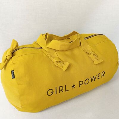 Duffel bag - mustard - "Girl Power"
