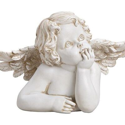 Testa d'angelo in poli bianco (L/A/P) 23x15x9cm