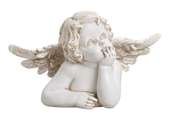 Tête d'ange en poly blanc (L / H / P) 23x15x9cm