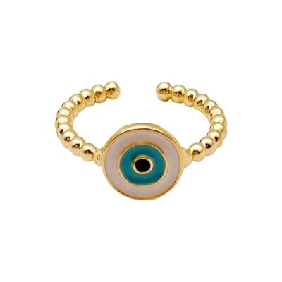 Evil Eye Ring, Gold, Orbis Eye (#4), Weiß