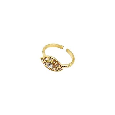 Evil Eye Ring, Gold (#6), Strassauge