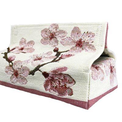 Caja de pañuelos tejida de cerezo japonés