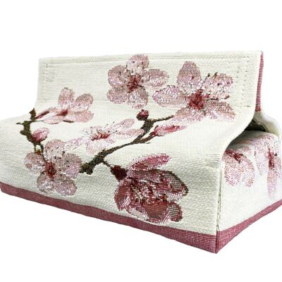 Caja de pañuelos tejida de cerezo japonés