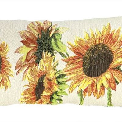 Sunflower woven lumbar cushion cover