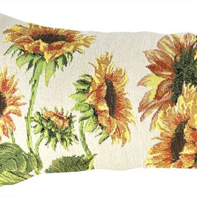 Sunflower woven lumbar cushion cover