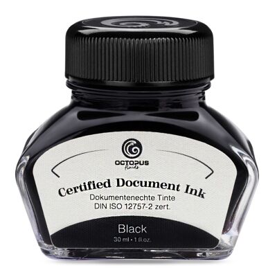 Tinta para documentos negra, certificación DIN ISO 12757-2