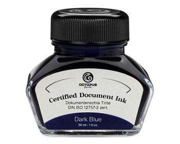 Encre pour documents bleu foncé, certifiée DIN ISO 12757-2 1