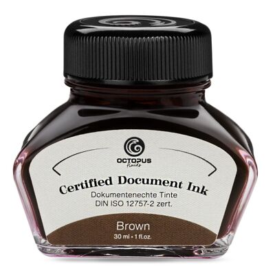 Tinta para documentos marrón, certificación DIN ISO 12757-2