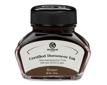 Encre pour documents marron, certifiée DIN ISO 12757-2 1