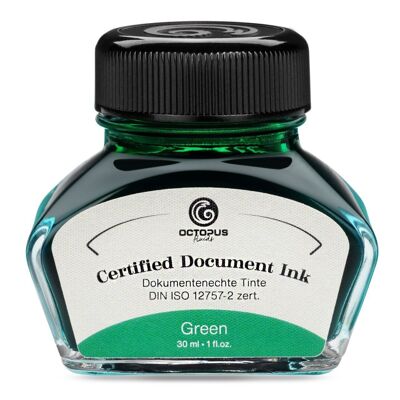 Tinta para documentos verde, certificación DIN ISO 12757-2