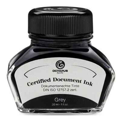 Tinta para documentos gris, certificación DIN ISO 12757-2