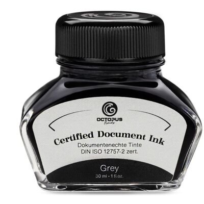 Tinta para documentos gris, certificación DIN ISO 12757-2