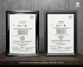 Document Ink Grey, certifié DIN ISO 12757-2 7