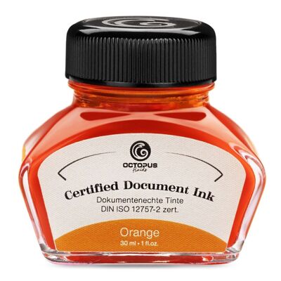 Encre pour documents orange, certifiée DIN ISO 12757-2