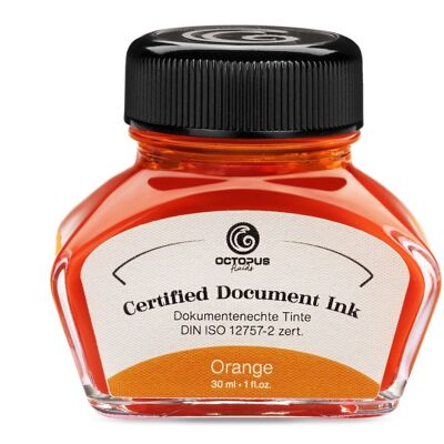Tinta para documentos naranja, certificación DIN ISO 12757-2
