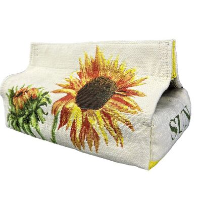 Taschentuchbox aus Sonnenblumengewebe