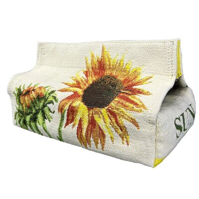 Taschentuchbox aus Sonnenblumengewebe