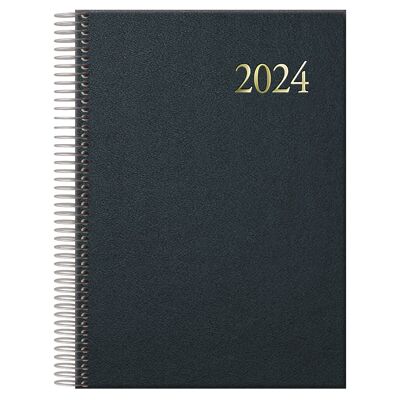 Dohe – Agenda 2024 auf Katalanisch – Wochenansicht – mittlere Größe: 14 x 20 cm – 144 Seiten – genähte Bindung – Hardcover – schwarze Farbe – Modell Segovia