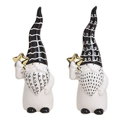 Nicholas in ceramica nero, bianco 2 volte, (L / A / P) 7x19x6cm