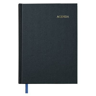 Dohe – Agenda-Planer 2024 – ewiges Modell – mittlere Größe: 14 x 20 cm – 400 Seiten – genähte Bindung – Hardcover – schwarze Farbe – Segovia-Modell