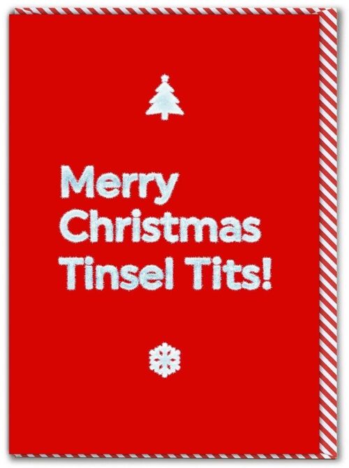 Rude Christmas Card - Tinsel Tits