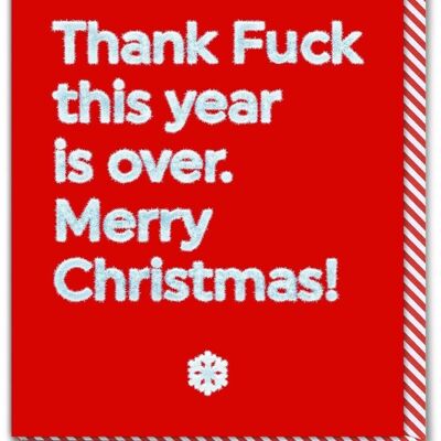 Carte de Noël grossière - Merci putain, cette année est terminée