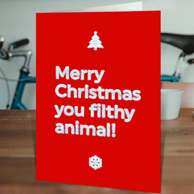 Tarjeta de Navidad divertida - Animal asqueroso