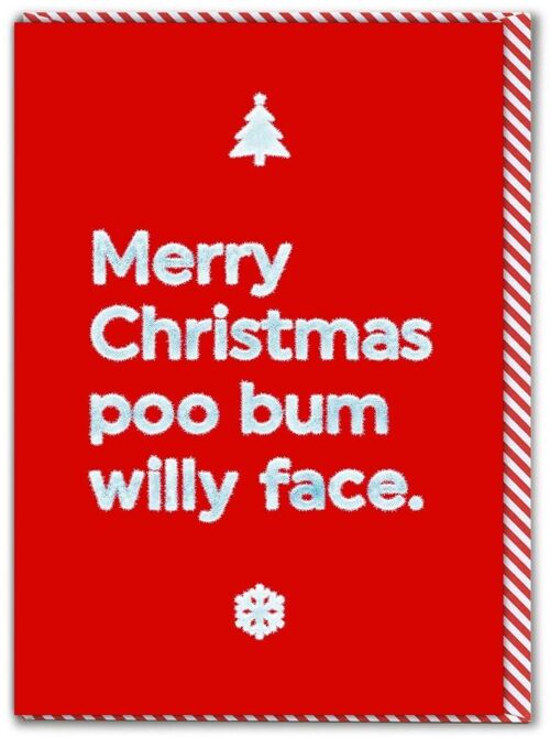 Rude Christmas Card - Xmas Poo Bum Willy Face